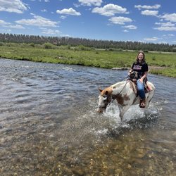 Platte Ranch Double B Riding Stables - Creek crossing!