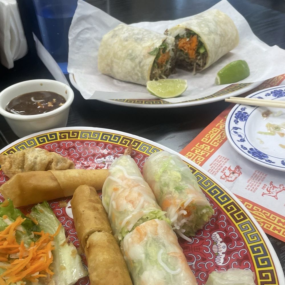 Appetizer platter and beef Phorrito
