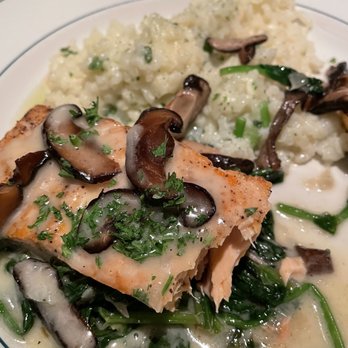 Daily Grill - Salmon with Parmesan risotto - American Near Me - Palm Desert, California Daily Grill - Salmon with Parmesan risotto - American Near Me - Palm Desert, California