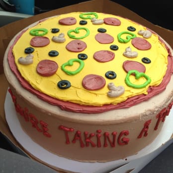 Becker's Bakery - inscription "You're taking a pizza our hearts"  how awesome is this cake? Becker's is the best! - Bakeries Near Me - Manhattan Beach, California