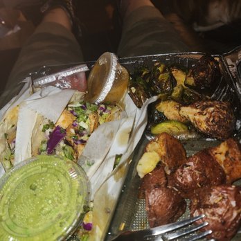 Fresh Corn Grill - Chicken tacos with brussel sprouts and potatoes - Pizza Near Me - West Hollywood, California Fresh Corn Grill - Chicken tacos with brussel sprouts and potatoes - Pizza Near Me - West Hollywood, California