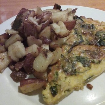 Chestnut Tree Teahouse & Bistro - Spinach quiche and potatoes - Cafes Near Me - Denton, Texas