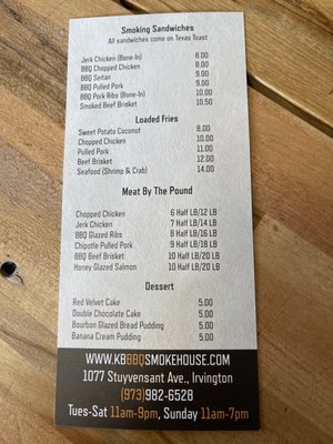 Menu photo 1 KB's BBQ Smokehouse Irvington, NJ