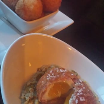 Quinn's - Salt Cod Fritters are a definite thing you need to order but no more than this perfect Scotch Egg - New American Near Me - Seattle, Washington
