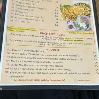 Amayar Kitchen - Menu and some pictures. - Burmese Near Me - Maywood, New Jersey