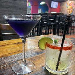 The purple martini that didn't come out like it was pictured