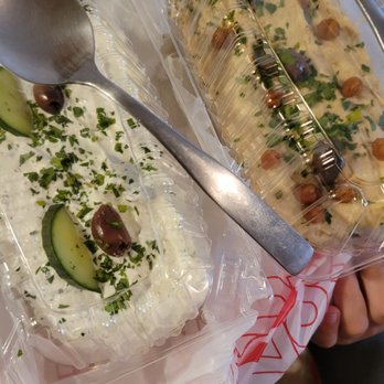 Moussaka Mediterranean Kitchen - To go order of Tzatziki and hummus! The presentation!! - Mediterranean Near Me - San Leandro, California Moussaka Mediterranean Kitchen - To go order of Tzatziki and hummus! The presentation!! - Mediterranean Near Me - San Leandro, California