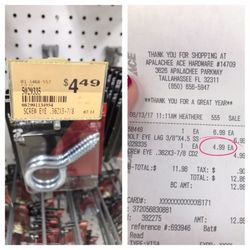Apalachee Ace Hardware - Pay attention at the cash register.