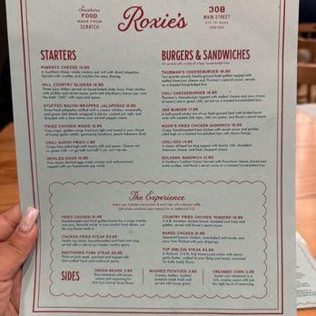 Roxie’s - Front of menu - Southern Near Me - Buda, Texas