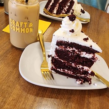 Craft & Common - Iced Latte and red velvet cake - Coffee & Tea Near Me - Orlando, Florida Craft & Common - Iced Latte and red velvet cake - Coffee & Tea Near Me - Orlando, Florida