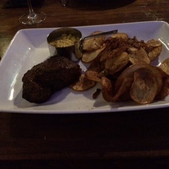 50 Ocean - Dry steak (46.00!!!) and a sliced over cooked burnt potatoes. - Seafood Near Me - Delray Beach, Florida