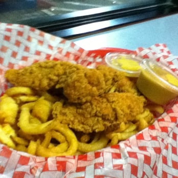 Burger Street - Chicken tenders, curly fries and honey mustard sauce. - Burgers Near Me - Arlington, Texas