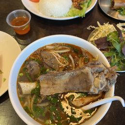 Bun Bo Hue. I appreciate the giant beef rib. Com Thom. Tasty authentic Vietnamese food. Bun Bo Hue. I appreciate the giant beef rib. Com Thom. Tasty authentic Vietnamese food.