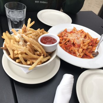 The Sunset Restaurant - Parmesan Truffle Fries and Penne with Spicy Chicken - New American Near Me - Malibu, California The Sunset Restaurant - Parmesan Truffle Fries and Penne with Spicy Chicken - New American Near Me - Malibu, California