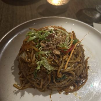 Satay House - Beef, Prawn and egg yellow noodle stir fry - Malaysian Near Me - London, XGL Satay House - Beef, Prawn and egg yellow noodle stir fry - Malaysian Near Me - London, XGL