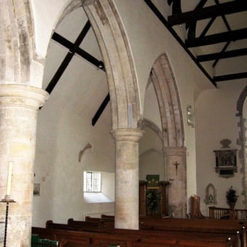 St Mary Our Lady - North aisle: Early English gothic, with round piers and plain moulded capitals, c. 1220 - Churches Near Me - Chichester, WSX