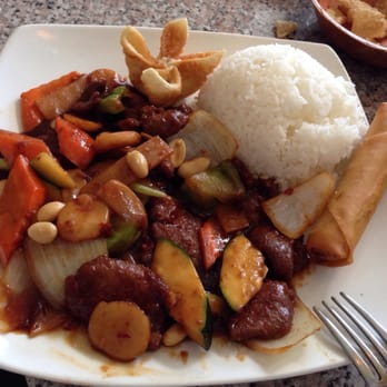 Egg Roll King - Kung Pao beef lunch special, plus soup, not pictured - Chinese Near Me - Highlands Ranch, Colorado