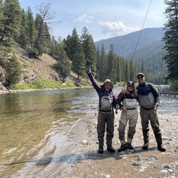 Gallatin River Guides - Mom, daughter and son-in-law celebrating a great morning! - Tours Near Me - Gallatin Gateway, Montana Gallatin River Guides - Mom, daughter and son-in-law celebrating a great morning! - Tours Near Me - Gallatin Gateway, Montana