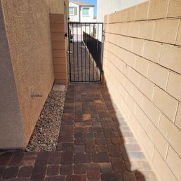 Paver walk way to front yard. Paver walk way to front yard.
