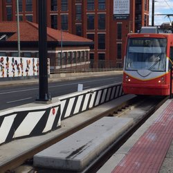 DC Streetcar - The streetcar approaching the Union Station stop.