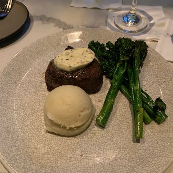The Goldfinch - Filet with roasted Broccoli and whipped potato - New American Near Me - Irvine, California The Goldfinch - Filet with roasted Broccoli and whipped potato - New American Near Me - Irvine, California