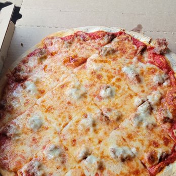 Salamone's North - Straight sausage pizza, but not even one sausage per square. - Pizza Near Me - Rockford, Illinois