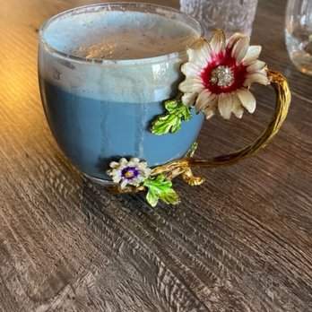 Butterfly Pea Cafe - Their special butterfly pea latte. Most beautiful coffee cups! - Creperies Near Me - Los Angeles, California Butterfly Pea Cafe - Their special butterfly pea latte. Most beautiful coffee cups! - Creperies Near Me - Los Angeles, California