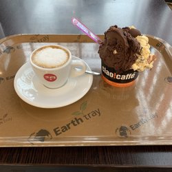 Ciao! Caffé - Espresso macchiato, extra dark chocolate and cookies and cream gelato.