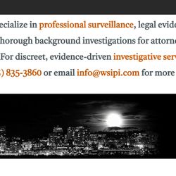 Washington State Investigators - Partial glimpse of the updated home page for washingtonstateinvestigators.com