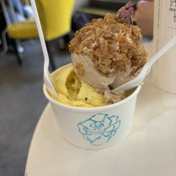 Kinrose Creamery - saffron pistachio & walnut baklava - Ice Cream & Frozen Yogurt Near Me - Pasadena, California Kinrose Creamery - saffron pistachio & walnut baklava - Ice Cream & Frozen Yogurt Near Me - Pasadena, California