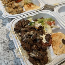 Chicken and beef shawarma plates Chicken and beef shawarma plates