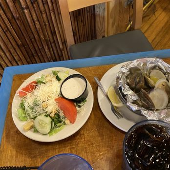 Hurricane Alley - Small ceasar salad and a 1/2 order of clams - Seafood Near Me - Boynton Beach, Florida Hurricane Alley - Small ceasar salad and a 1/2 order of clams - Seafood Near Me - Boynton Beach, Florida