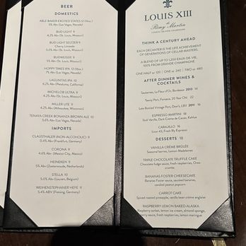 One Steakhouse - Dessert menu (on the bottom right) - Steakhouses Near Me - Las Vegas, Nevada One Steakhouse - Dessert menu (on the bottom right) - Steakhouses Near Me - Las Vegas, Nevada