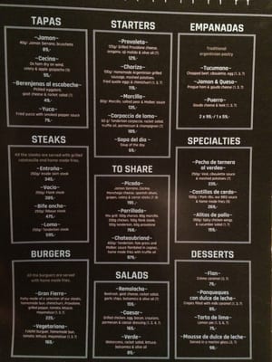 Menu photo 2 Gran Fierro Prague, PR Menu photo 2 Gran Fierro Prague, PR