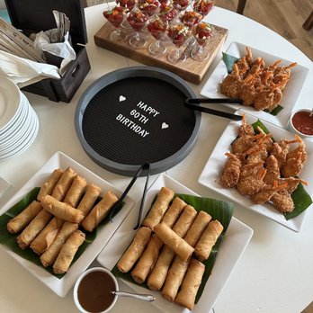 Yonemura Sushi Catering - Poke, Coconut Shrimp and Kalua Spring Rolls - Caterers Near Me