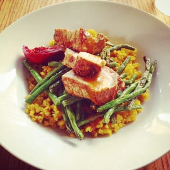 Mr Pollo - Veal on a saffron, curry bulgar with string beans - New American Near Me - San Francisco, California Mr Pollo - Veal on a saffron, curry bulgar with string beans - New American Near Me - San Francisco, California