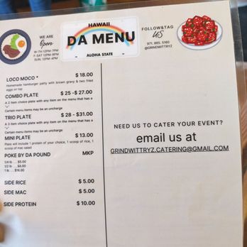 Grind Wit Tryz - Menu Feb 2026 - Filipino Near Me - Portland, Oregon