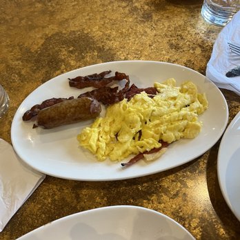 Chit Chat Diner - scrambled eggs and the works (pork roll, bacon, sausage) - Diners Near Me - West Orange, New Jersey Chit Chat Diner - scrambled eggs and the works (pork roll, bacon, sausage) - Diners Near Me - West Orange, New Jersey