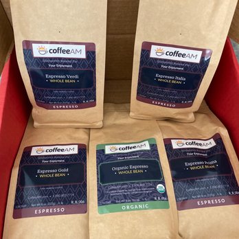 CoffeeAM - four bags of coffee in a red box - Coffee & Tea Near Me - Canton, Georgia CoffeeAM - four bags of coffee in a red box - Coffee & Tea Near Me - Canton, Georgia