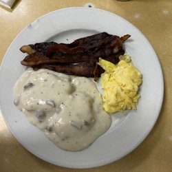 Round Table - 1 Biscuit & Gravy with Bacon and Scrambled Eggs