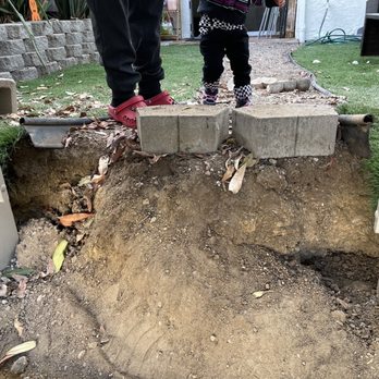 Alpine Fence - Huge potholes they created from digging, ruining back yard. Didn't bother fixing it, this was their "finished" work. - Fences & Gates Near Me - Alpine, California