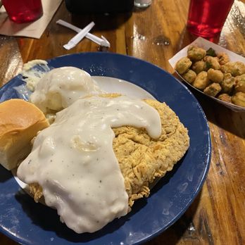 The Texas Star Inn - Chicken fried steak with mashed potatoes and fried okra - Wine Bars Near Me - San Antonio, Texas The Texas Star Inn - Chicken fried steak with mashed potatoes and fried okra - Wine Bars Near Me - San Antonio, Texas