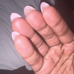 Glue and gel polish  under my nails that wasn't cleaned