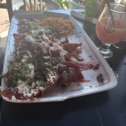 Chilaquiles and grapefruit juice Chilaquiles and grapefruit juice