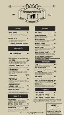 Menu photo 6 The Bat Cave Gastro Pub Melbourne, FL