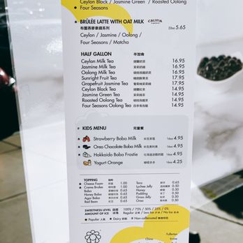 Sunright Tea Studio - Sunnyvale - menu part 2! - Bubble Tea Near Me - Sunnyvale, California