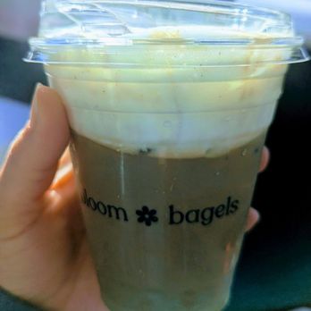 Bloom Bagels - Cloud Hojicha Latte (Iced) - Bagels Near Me - Campbell, California