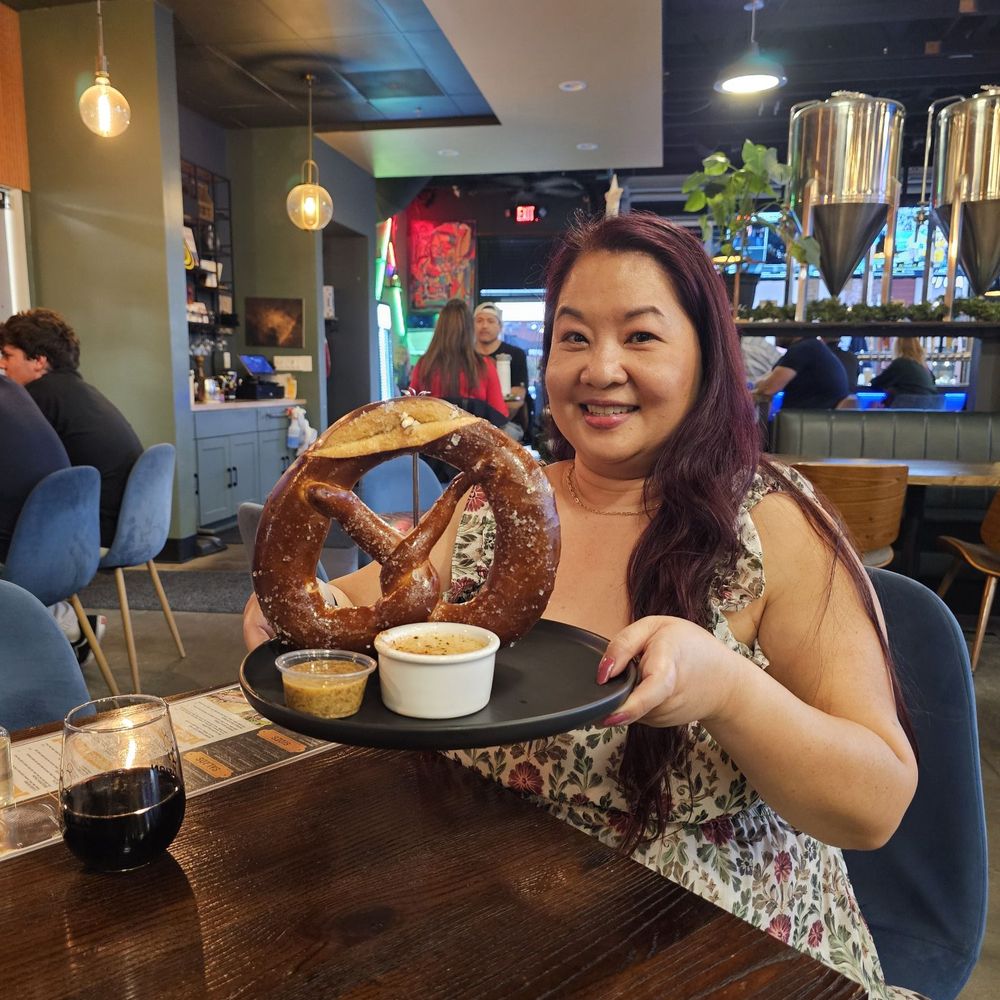 Ebullition Brew Works - TinTin with Giant Pretzel - Gastropubs Near Me - Temecula, California