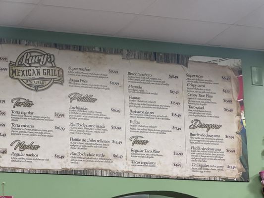 Menu photo 2 Lucy's Mexican Grill San Jose, CA Menu photo 2 Lucy's Mexican Grill San Jose, CA