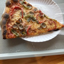 Sausage and pepper slice. Sausage and pepper slice.